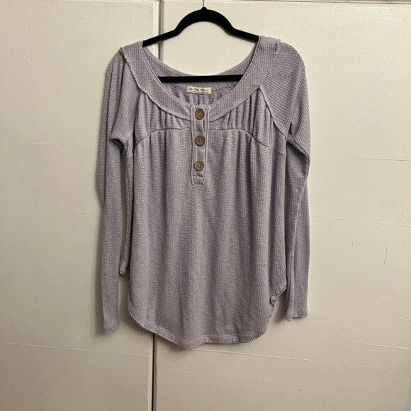 Free People Henley Tee Lilac - Picture 4 of 10